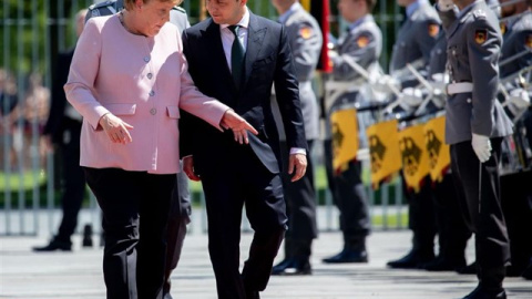 Angela Merkel en el acto oficial. Europa Press