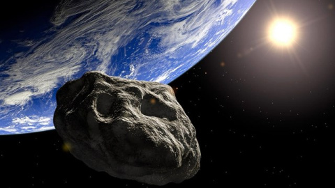 Recreación de un asteroide.