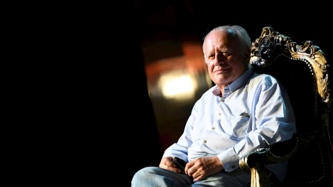 El actor Juan Echanove durante la presentación de la obra teatral 'La fiesta del Chivo'.- EFE/Víctor Lerena