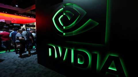 El logo de Nvidia en su stand en la feria de eléctrónica e informártica E3, en Los Angeles (California, EEUU), en junio de 2017. REUTERS/ Mike Blake