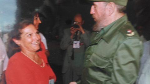 Rocío Fernández Gallardo, con Fidel Castro. / ARCHIVO FAMILIAR