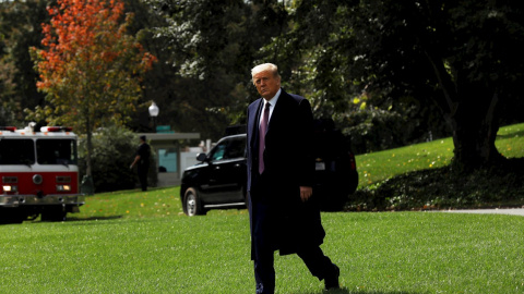 01/10/2020.- El presidente de EEUU, Donald Trump, en una rueda de prensa este jueves. EFE/Yuri Gripas