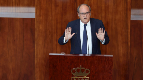 15/09/2020.- El portavoz del PSOE en la Asamblea, Ángel Gabilondo, durante su intervención en la segunda sesión del debate sobre el estado de la región, celebrada este martes en la Asamblea de Madrid. EFE/ Juanjo Martín