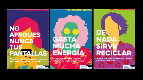 Carteles de la campaña gráfica #solotenemosunavida, premiada por la Fundación Mutua Madrileña.