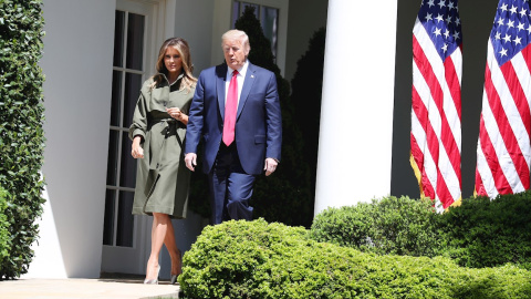 Imagen de archivo de la primera dama de Estados Unidos, Melania Trump, con el presidente Donald Trump. - EFE