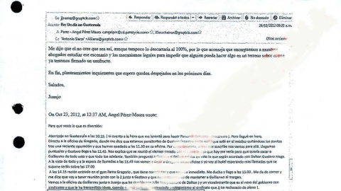 Correo de Ángel Pérez Maura a uno de sus empleados incluido en la pieza PIT de la Audiencia Nacional.