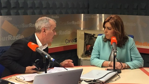 Susana Díaz durante su entrevista en Canal Sur Radio.