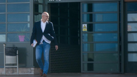 Raül Romeva en sortir de la presó. ERC