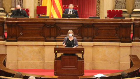 La consellera de Salut en funcions, Alba Vergés, durant la seva intervenció al ple del Parlament. ACN/Mariona Puig