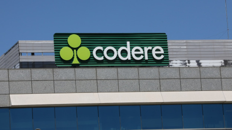 El logo de la empresa de juegos y apuestas Codere en su sede en Madrid. E.P./Marta Fernández