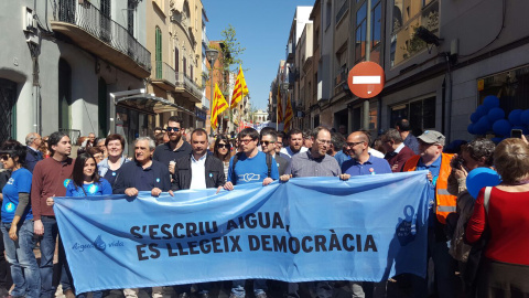 Manifestació del 2017 a Terrassa per reclamar la gestió pública de l'aigua. ACN