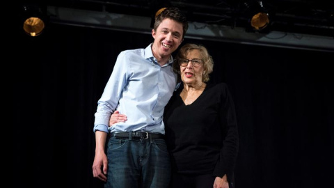 Manuela Carmena e Íñigo Errejón durante la presentación de los candidatos a las elecciones Autonómicas y Municipales de mayo | EFE/ Luca Piergiovanni