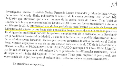 El juez dictamina que la información contra Trias de 'El Mundo' "no se ajusta a la realidad".