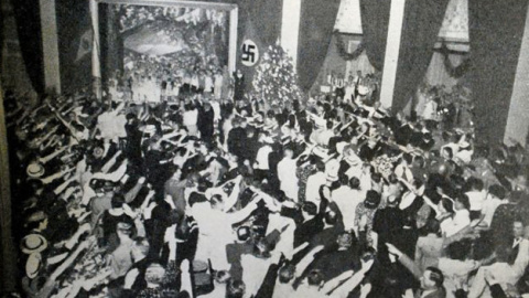 Acto nazi en la Sociedad Germánica en 1938. / ARCHIVO CEDOC / UNISC