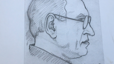 Retrato de Honorio González firmado por el escultor hispano chileno Alejandro Rubio Dalmati.- FACILITADO POR LOS DESCENDIENTES DE HONORIO GONZÁLEZ