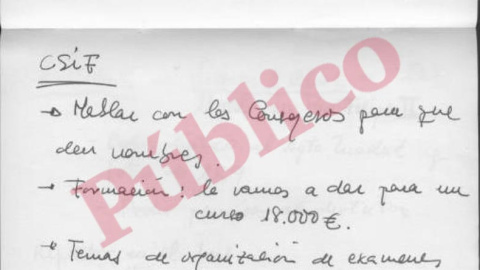 Página 18 de la agenda de Granados. /PÚBLICO