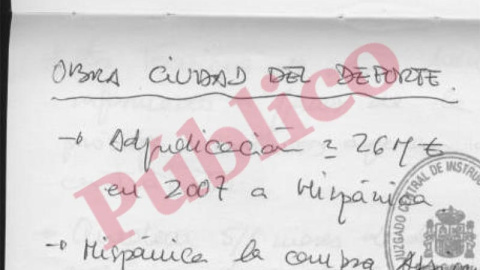 Página 15 de la agenda de Granados. /PÚBLICO