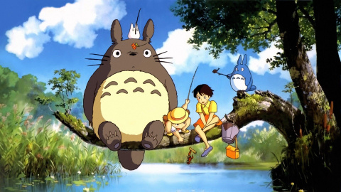 Fotograma de la película Mi vecino Totoro de Miyazaki.