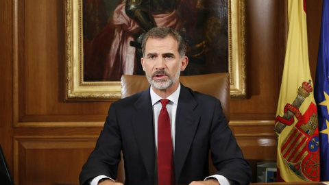 El rey Felipe VI dirige un mensaje a los españoles dos días después del referéndum del 1-O organizado por la Generalitat sobre la independencia de Catalunya./EFE