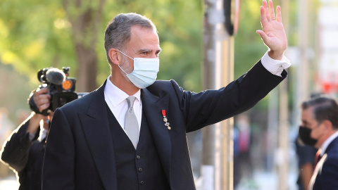 El rey Felipe VI durante su asistencia a la Apertura del curso académico de las Reales Academias.- EFE