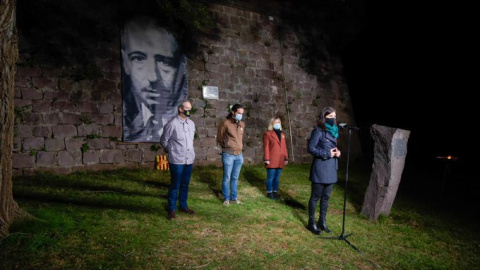 L'acte d'aquest matí a Montjuïc d'homenatge a Companys de la delegació d'ERC amb la intervenció de Marta Vilalta.