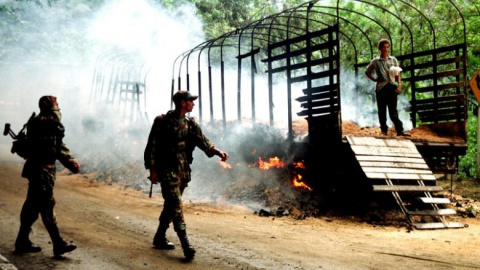 Militantes de las FARC en Cali, Colombia /REUTERS