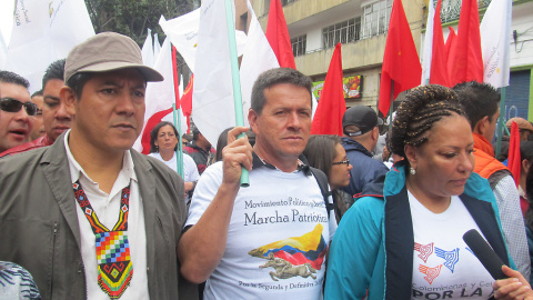 Huber Ballesteros en una manifestación en Colombia del Movimiento Social y Político Marcha Patriótica /Marcha Patriótica