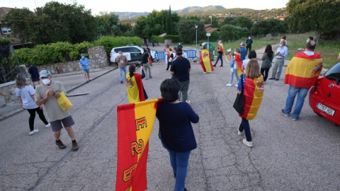 Una de las protestas impulsadas por Cristina Gómez a las puertas del domicilio de Pablo Iglesias e Irene Montero.