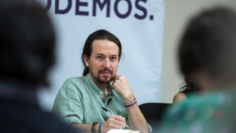 El secretario general de Podemos, Pablo Iglesias, durante el Consejo Ciudadano Estatal de Podemos en Carranque (Toledo).EFE/Ismael Herrero