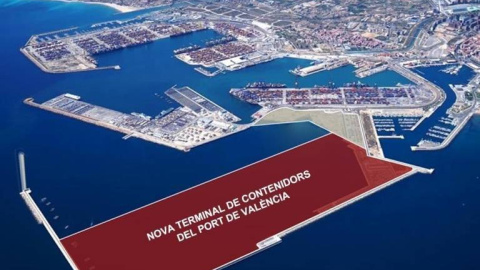 Imatge de l'àrea on es pretén ampliar el Port de València.