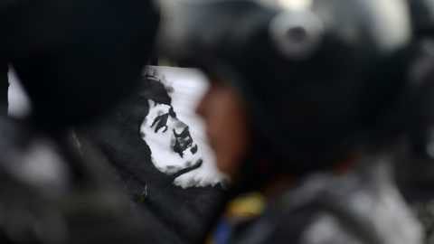 Una protesta por la muerte de la ambientalista y defensora de los derechos humanos Berta Cáceres, en Honduras, tras ser asesinada en marzo de 2016. AFP