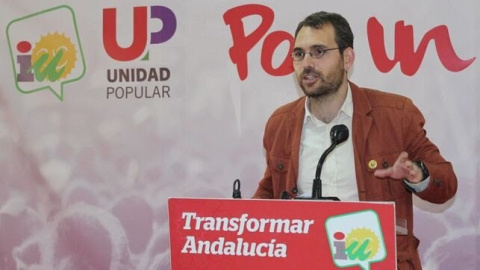 Toni Valero, en un acto público de IU.