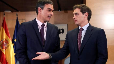 Albert Rivera con Pedro Sánchez, en su último encuentro. EFE/Archivo