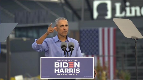 Obama en el mitin a favor del candidato demócrata Joan Biden en Filadelfia