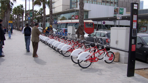 Una estació del Bicing.