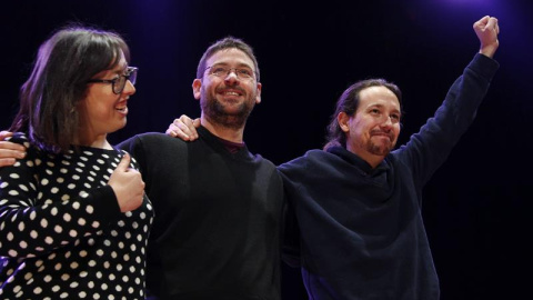 Albano Dante i Pablo Iglesias a Sant Feliu de Llobregat. EFE/MARTA PÉREZ