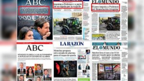 Y de golpe, la "prensa seria" se olvidó de Podemos: las portadas omiten que el juez ha archivado el caso de la supuesta caja B del partido