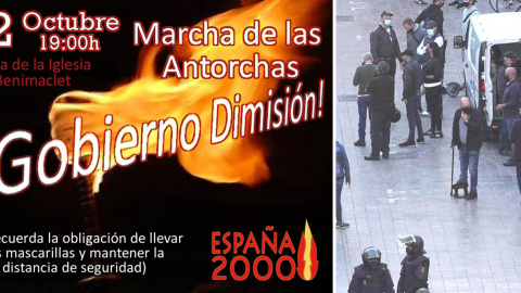 Cartel de la marcha ultra del líder de España 2000 en el barrio valenciano y solidario de Benimaclet.