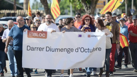 La delegació del Bloc, una de les organitzacions que participen cada any en l'Aplec del Puig. BLOC