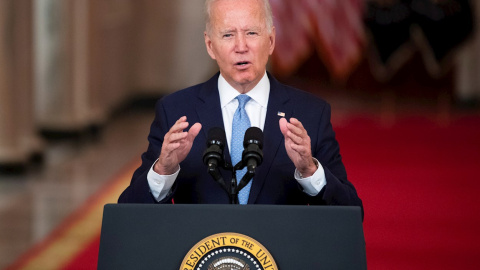 El presidente de EEUU, Joe Biden, durante su discurso de este martes desde la Casa Blanca.