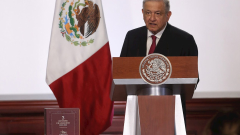 El presidente de México, Andrés Manuel López Obrador, en la presentación del tercer informe de Gobierno, en Palacio Nacional de la Ciudad de México (México). EFE/Sáshenka Gutiérrez