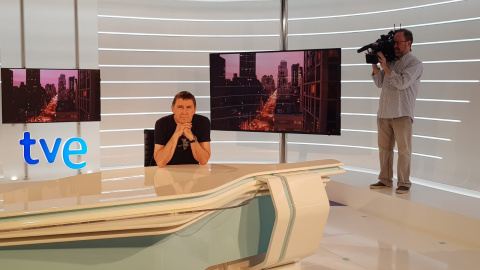 Arnaldo Otegi antes de la entrevista en TVE. TWITTER DE ARNALDO OTEGI