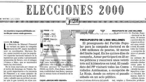 ABC presupuesto campaña 2000