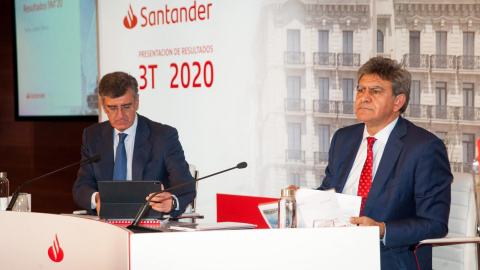 El consejero delegado del Banco Santander, José Antonio Álvarez, durante la presentación de los resultados trimestrales de la entidad.