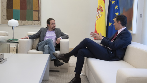 Pablo Iglesias y Pedro Sánchez en el Palacio de la Moncloa / Moncloa