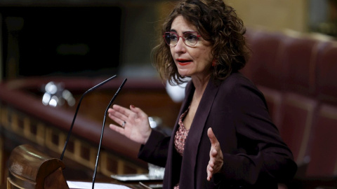 La ministra de Hacienda, María Jesús Montero durante la sesión de control al Gobierno este miércoles en el Congreso de los Diputados.