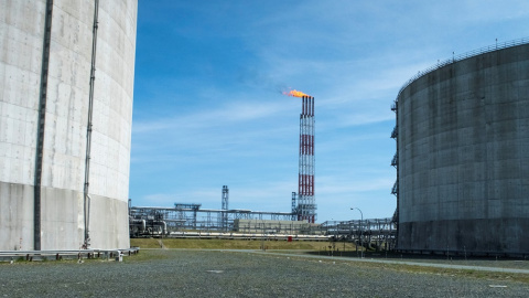 Planta de gas en Sakhalin, Rusia.