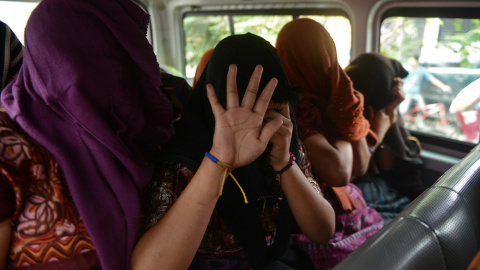 Personas indígenas víctimas de trata en Guatemala. AFP