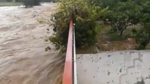 La DANA hace desbordarse el barranco del Triador en Vinaròs