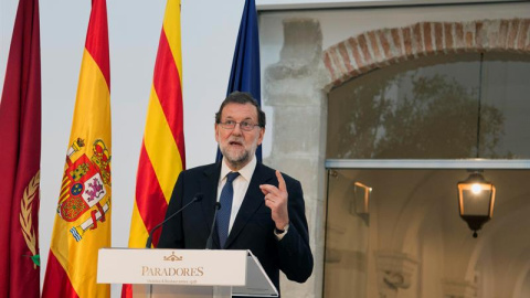 El presidente del Gobierno, Mariano Rajoy, el pasado jueves en la inauguración del Parador de Lleida. /EFE